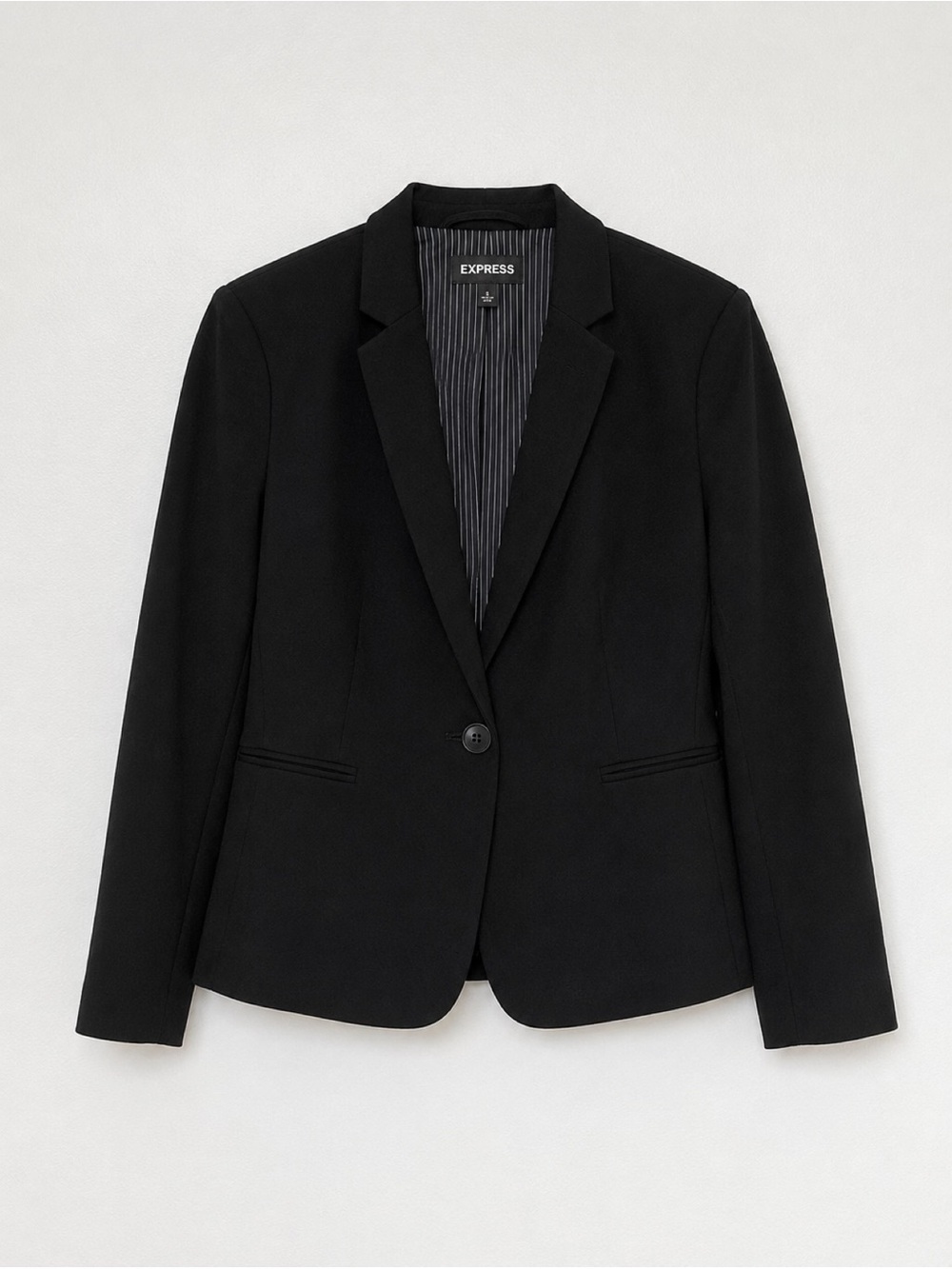 Express Black One Button Stretch Tailored Blazer Jacket Size 6 NWT​